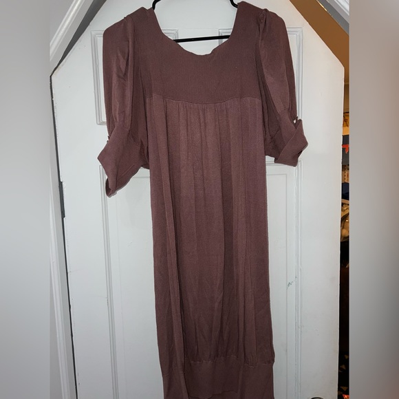 BCBGMaxazria sweater dress size M knit mauve bubble dress tapered on bottom LN - Picture 2 of 12